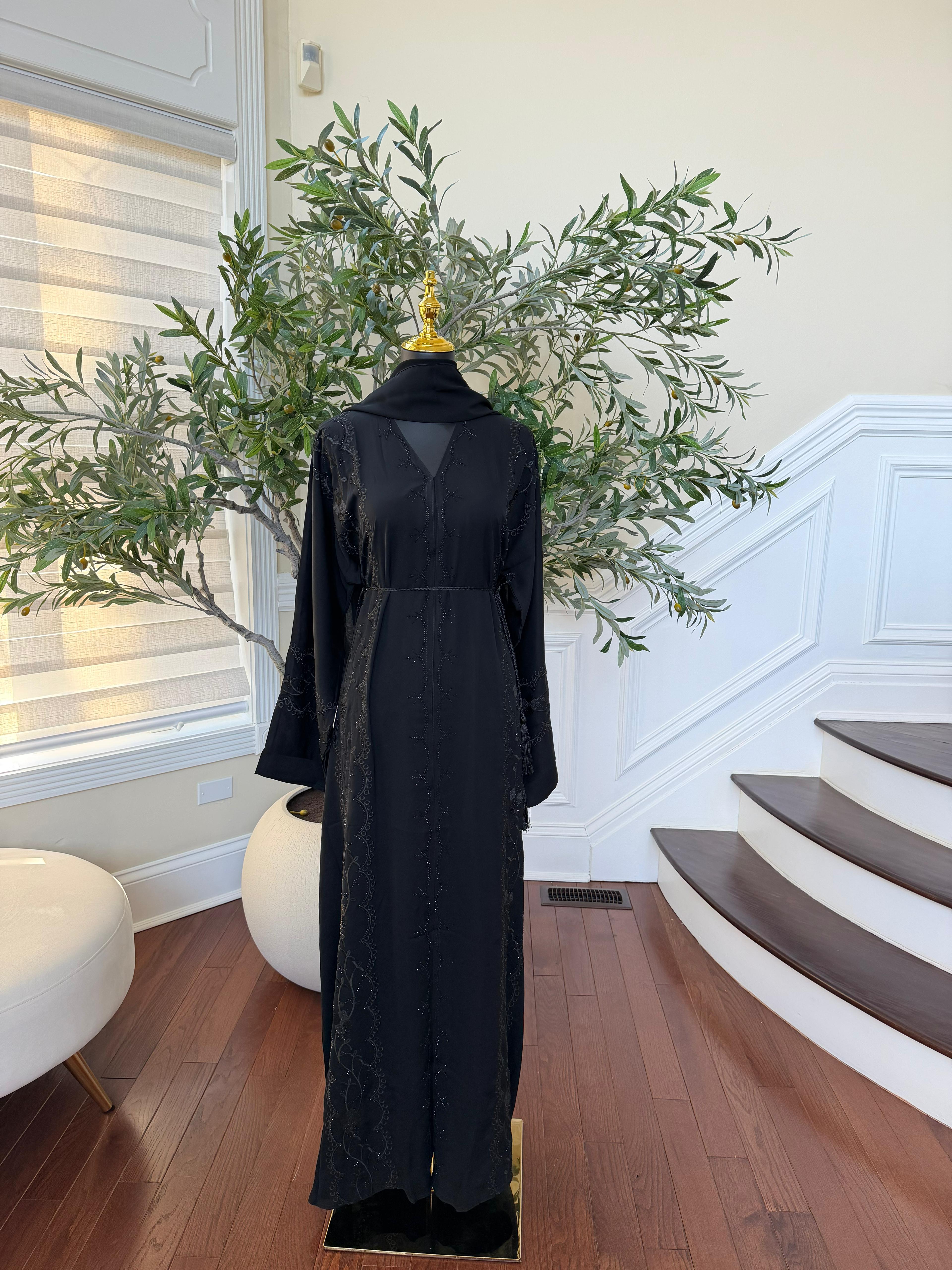 Black Etheral Embellished Abaya