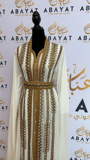 The White And Gold Kuftan of Elegance #8097693