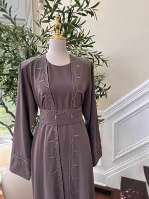 Purple Elegance Two Piece Abaya
