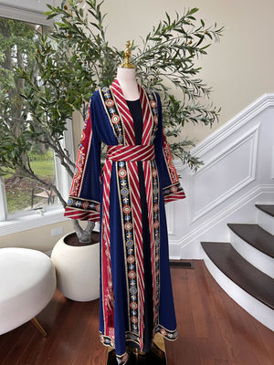 Blue Embroidery Tatreez Thobe