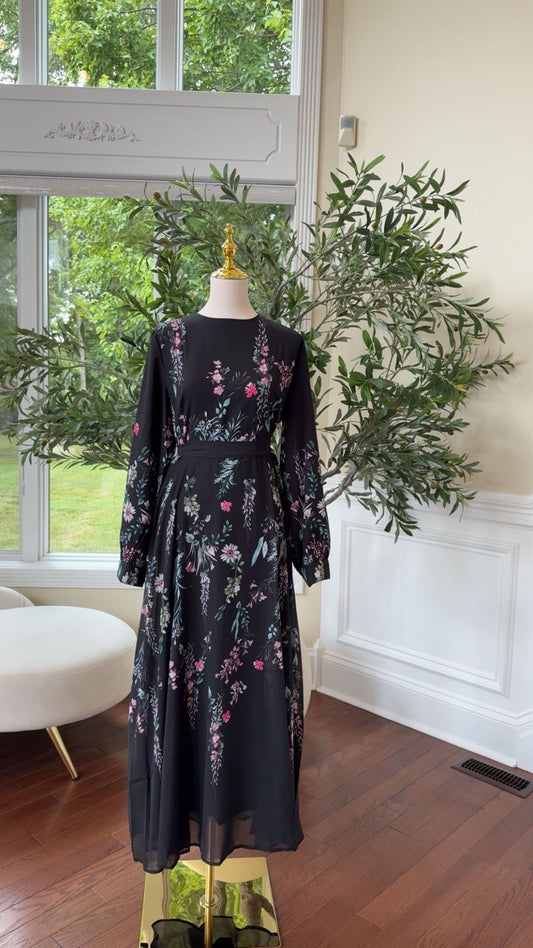 Floral Flow Black Maxi Dress