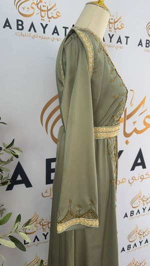 Golden Green Elegance Kuftan