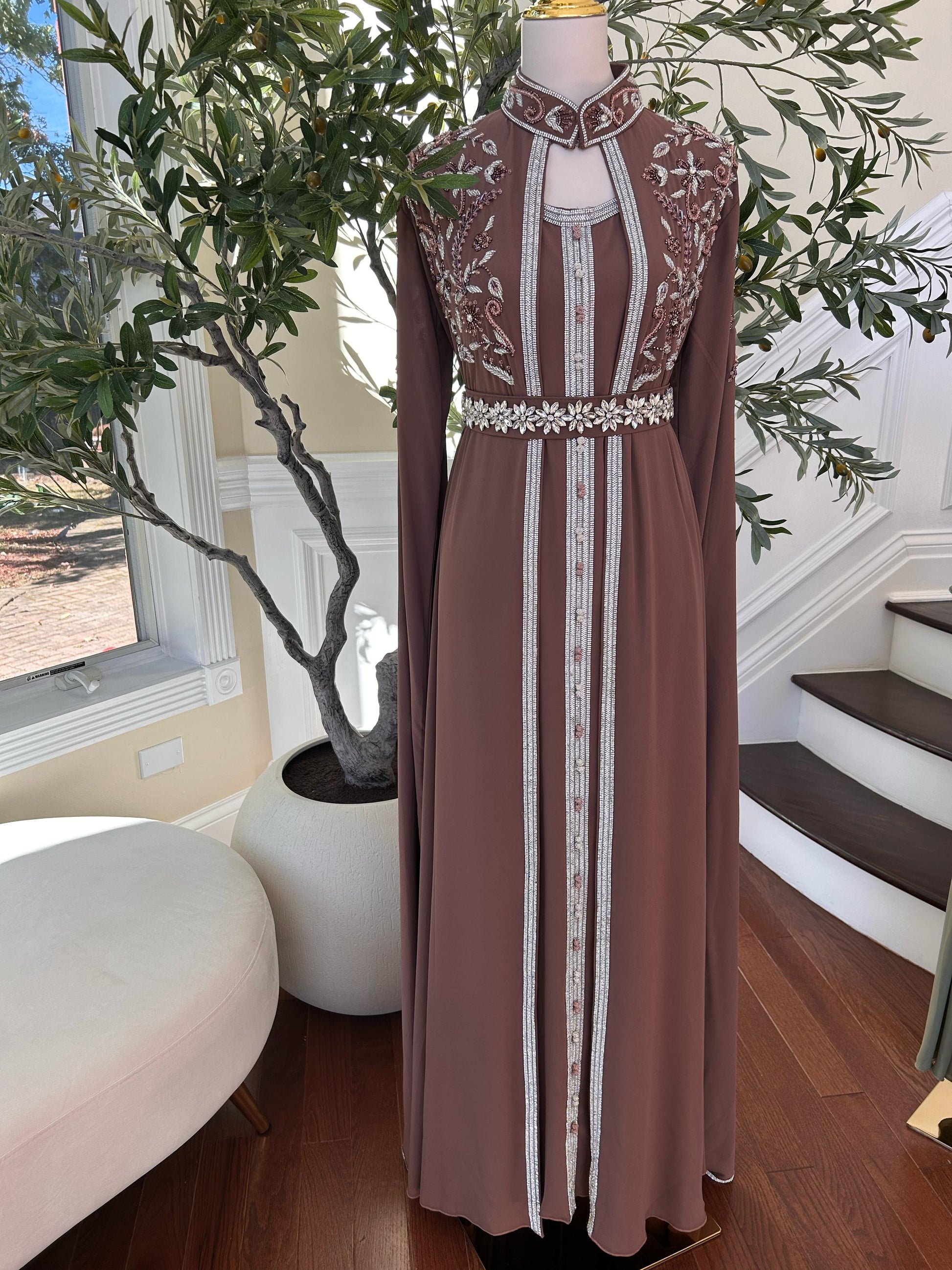 Muave Taupe Elegance Charm Kuftan