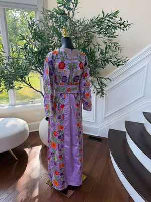 Lavender Floral Beaded Stone Thobe