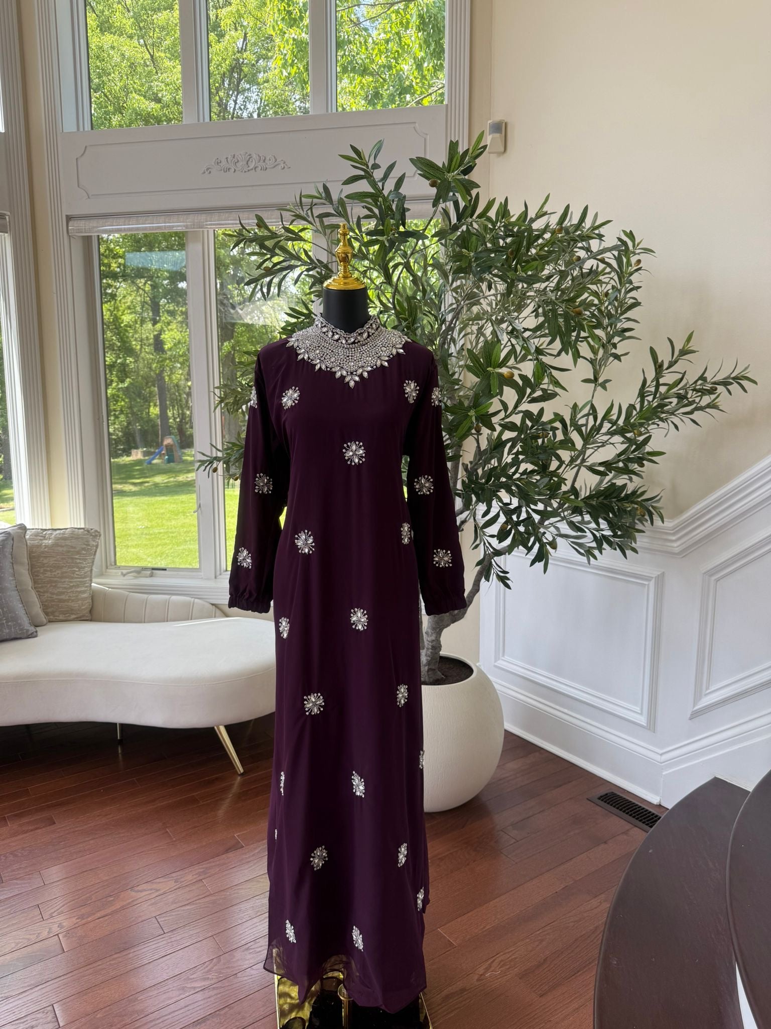 Blackberry Glimmer Maxi Dress