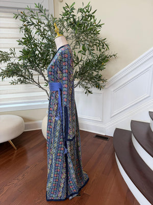 Navy Blue Embroidery Detail Kuftan