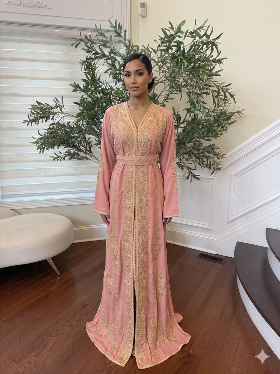 Peach Kuftan Elegance