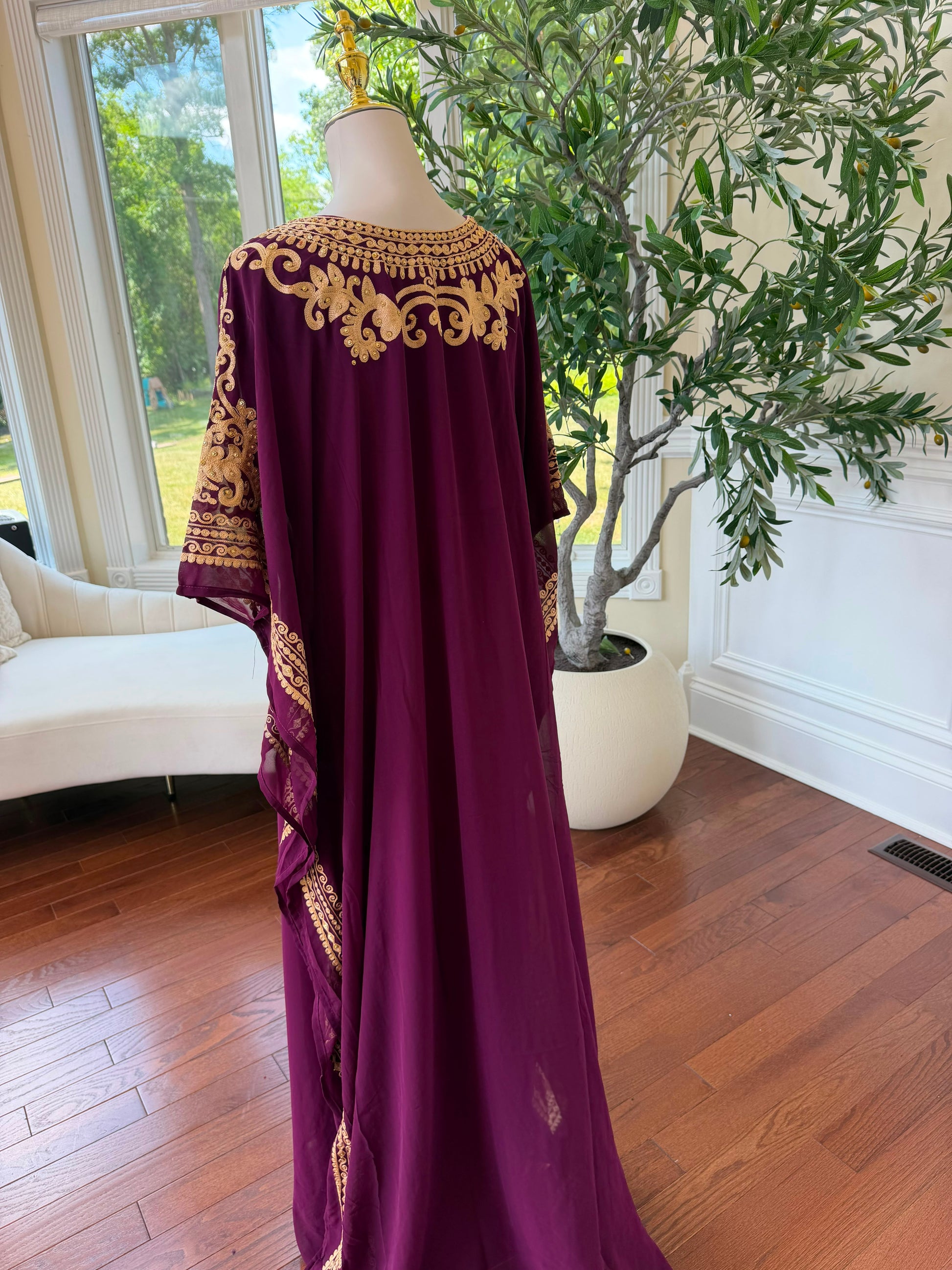 Golden Purple Elegance Dress