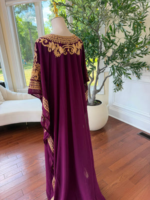 Golden Purple Elegance Dress