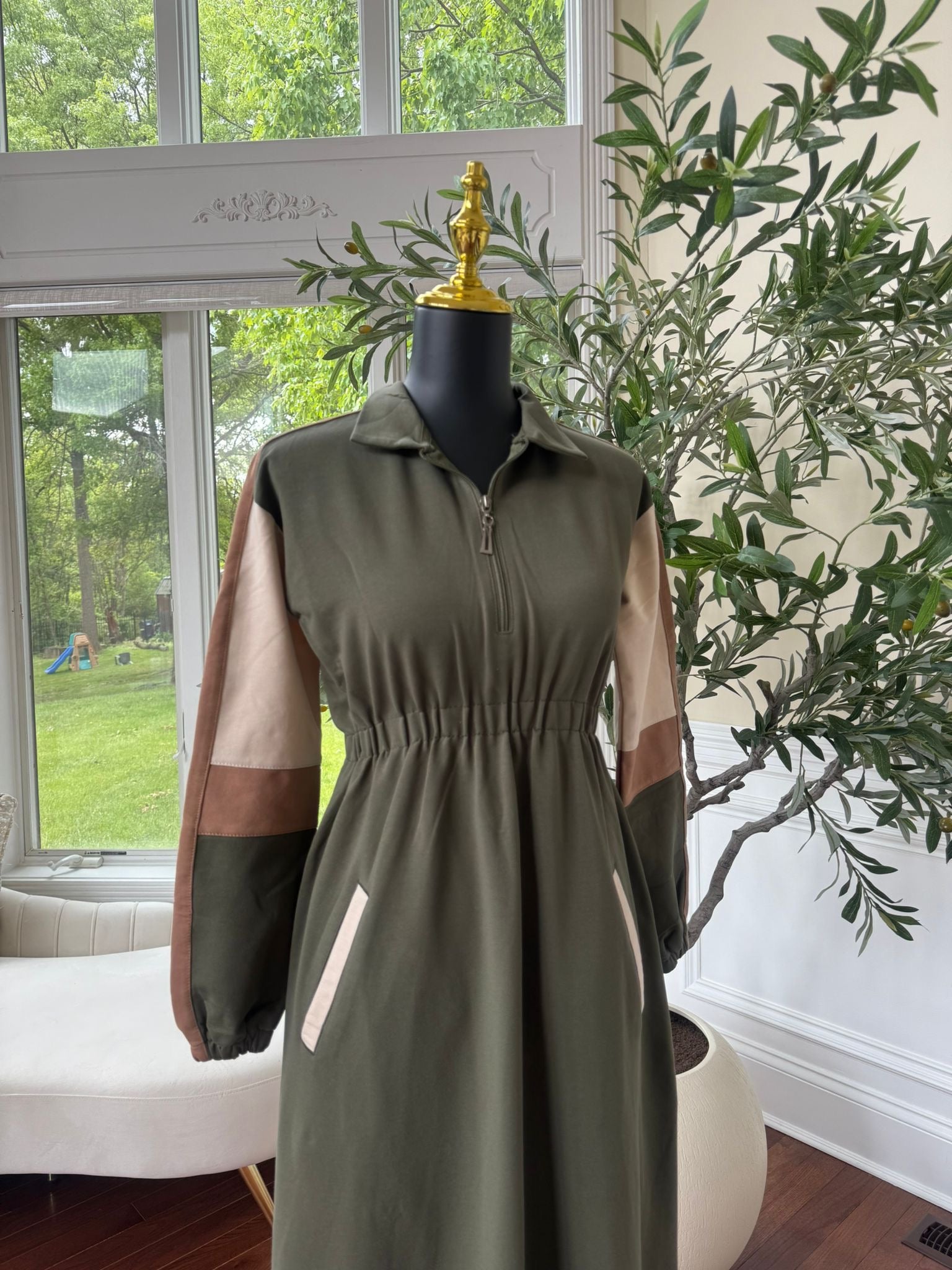 Green Modest Active Wear Abaya