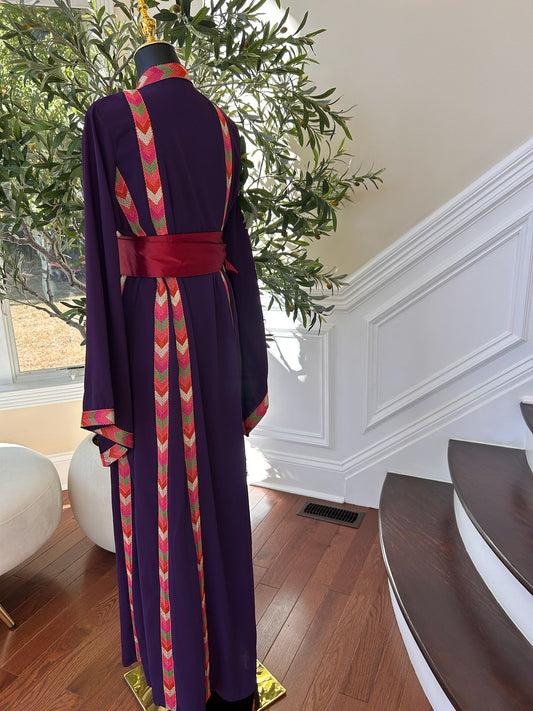 Purple Embroidery Tatreez Thobe