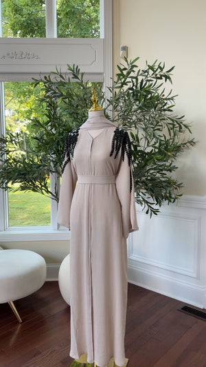 Cream Stone Abaya
