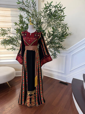 Black Embroidery Tatreez Traditional Thobe