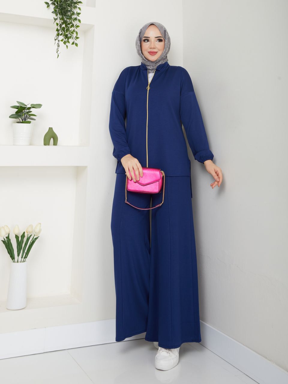 Two Piece Zipper Sweater Casual Set