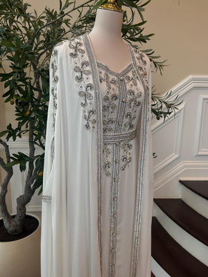White Luxe Beaded Kuftan