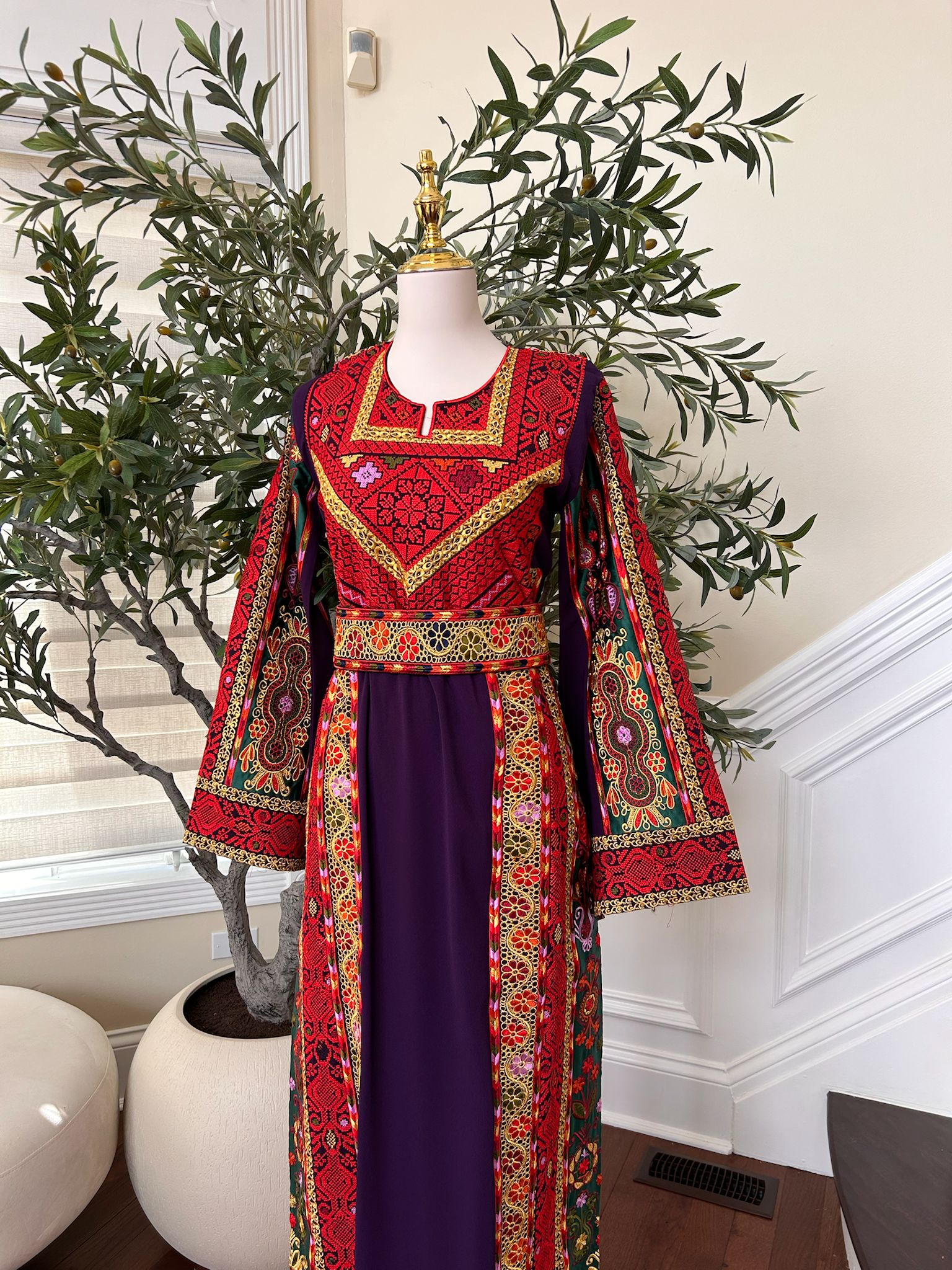 Purple Embroidery Tatreez Thobe /451