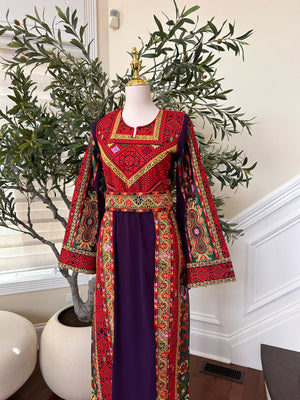 Purple Embroidery Tatreez Thobe /451