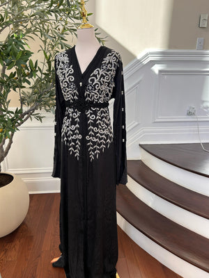 Black Beaded Stone Kuftan