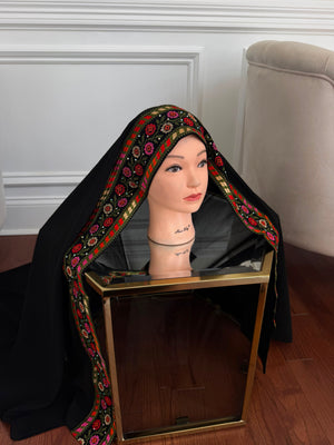Black Tatreez Khirka Shal