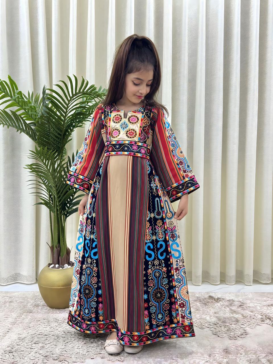 Cream Majdalawi Tatreez Embroidered Kids Thobe Thobe