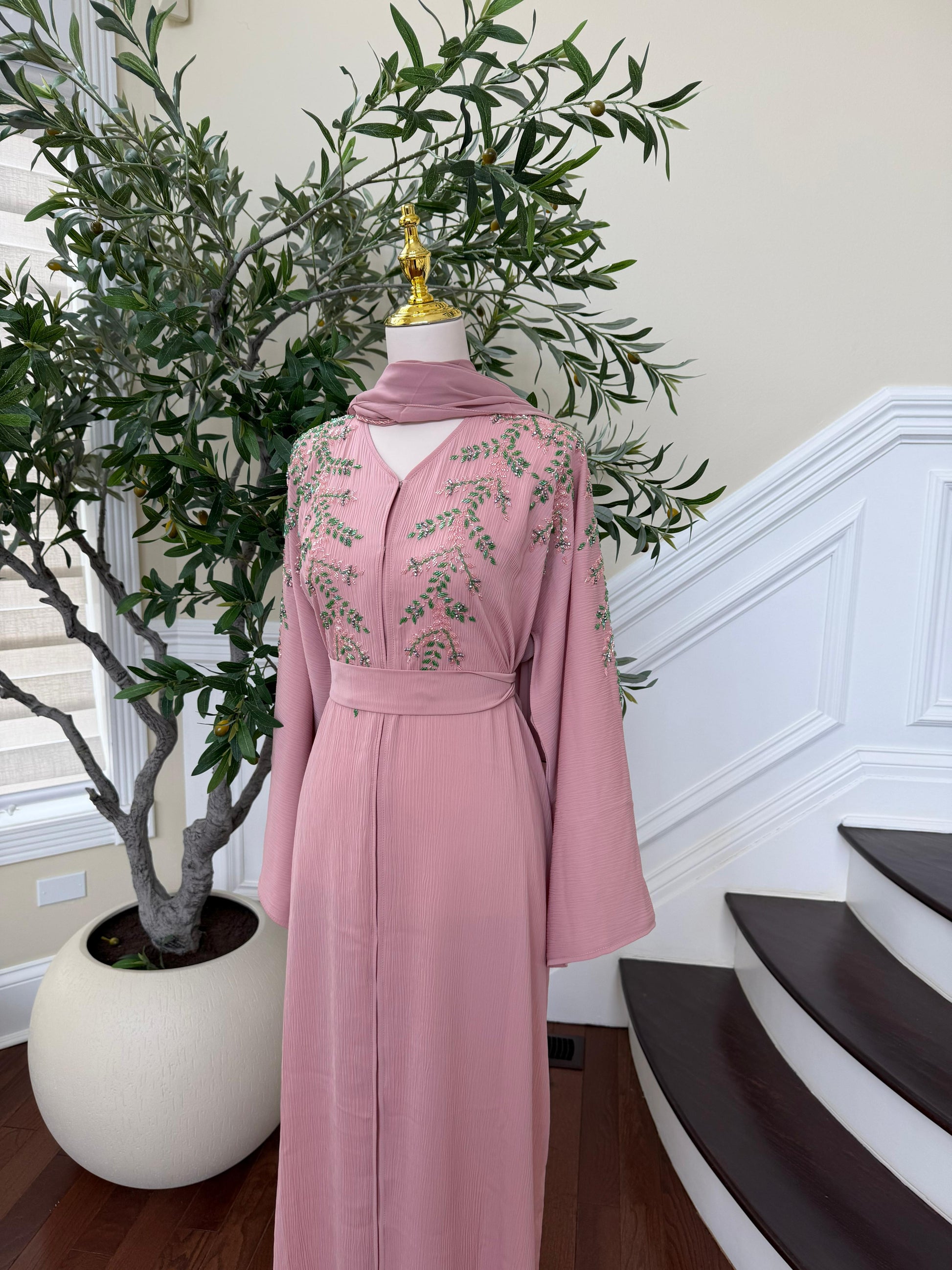 Pink Rose Elegance Abaya