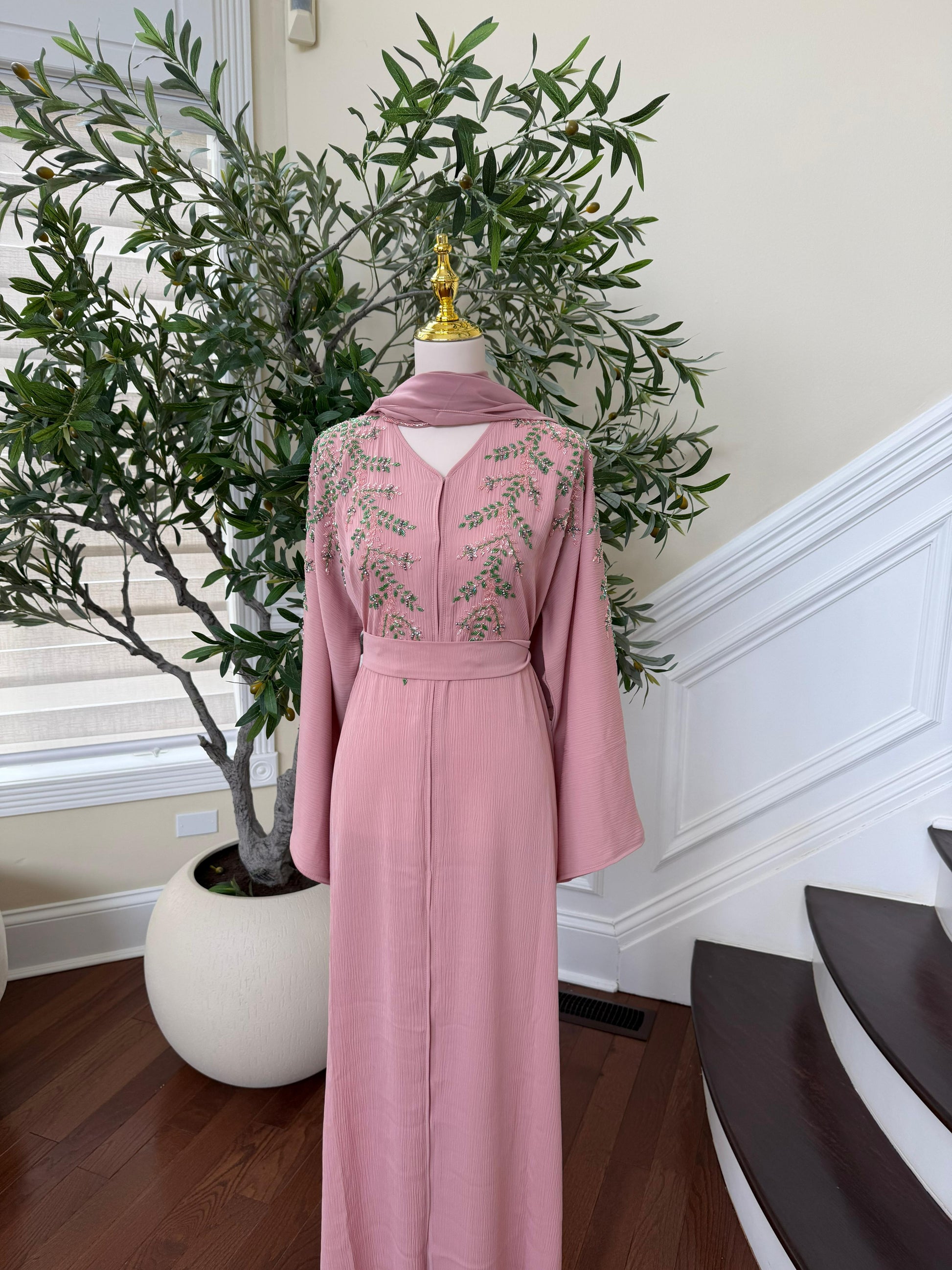 Pink Rose Elegance Abaya