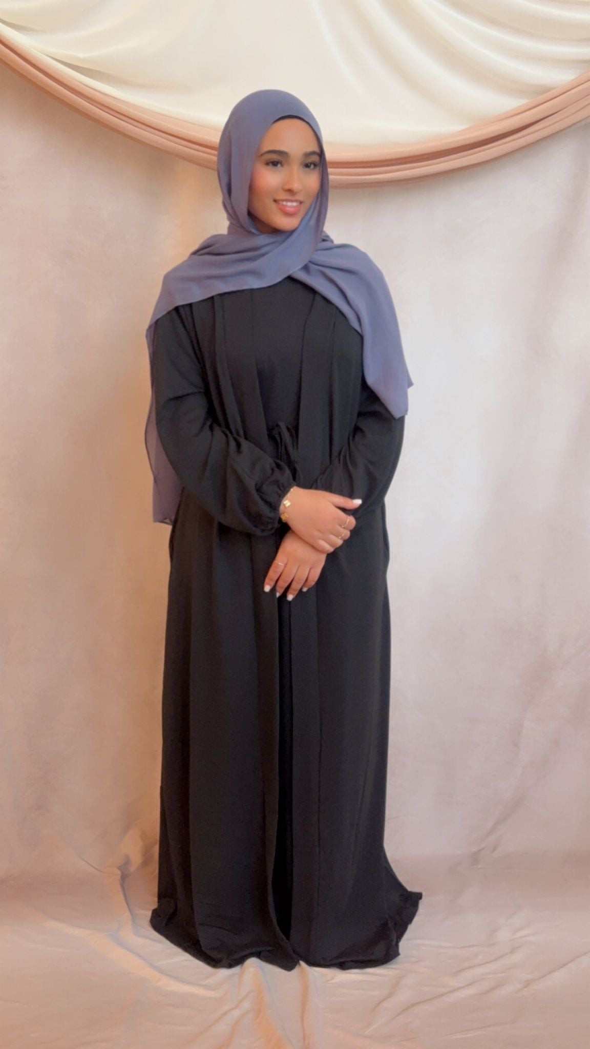 Black Two Piece Abaya Set