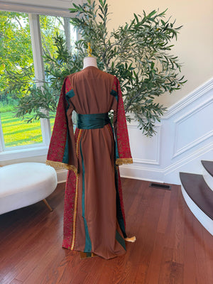 Brown Embroidery Elegance Tatreez Thobe