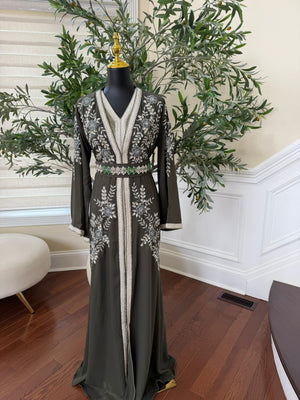 Green Rose Elegance Kuftan