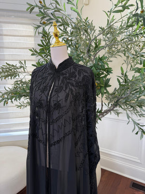 Black Open Cardigan Abaya