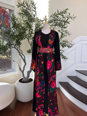 Floral Two Piece Cardigan Thobe