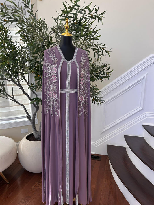Liliac Charm Floral Kuftan