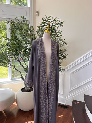 Purple Tatreez Elegance Cardigan Abaya