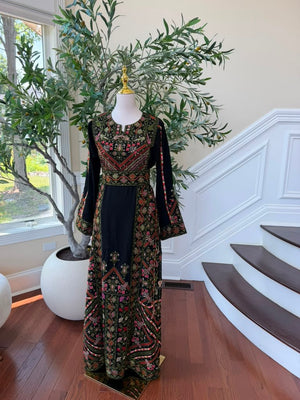 Black Beaded Elegance Traditional Thobe