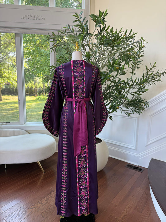 Purple Satin Tatreez Thobe