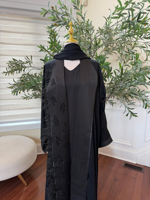 Black Crystal Beaded Abaya