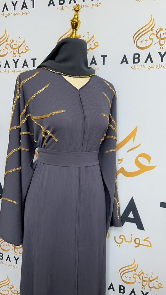 Elegant Blue Violet Abaya