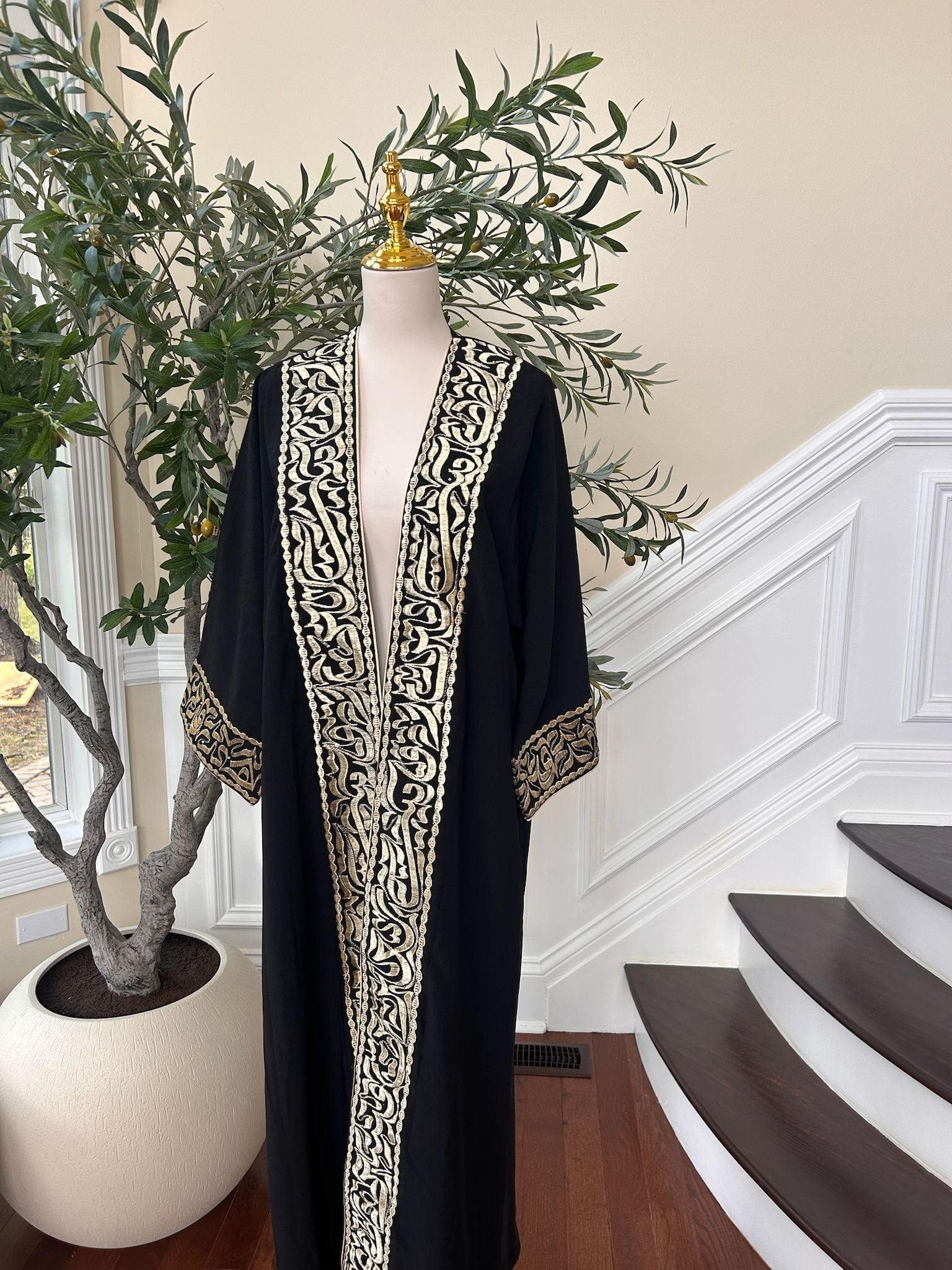 Black Cardigan Golden Detail