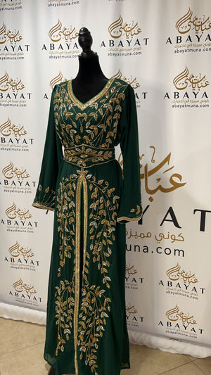 Elegant Green with Gold/ Silver Kuftan #9199092