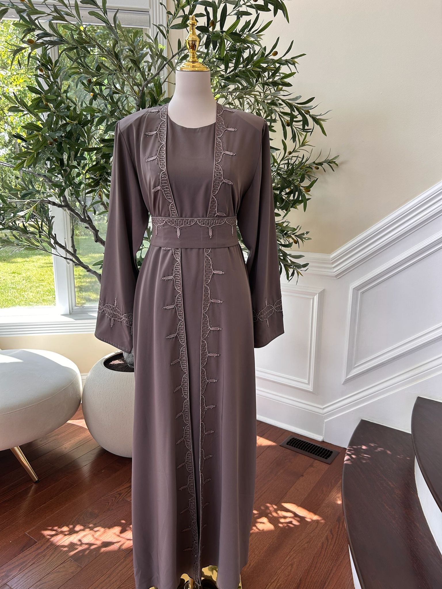 Purple Elegance Two Piece Abaya