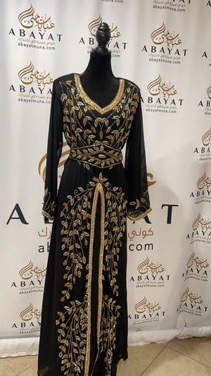 Elegant Black with Gold/Silver Kuftan #9199096