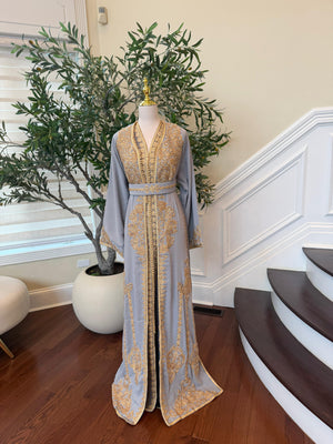 Grey Golden Charm Luxe Kuftan
