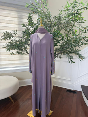 Lavender Charm Sleeve Detail Abaya