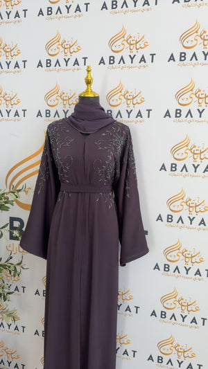 Royal Purple Rose Abaya