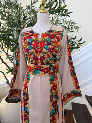 Cream Embroidery Tatreez Elegance Thobe