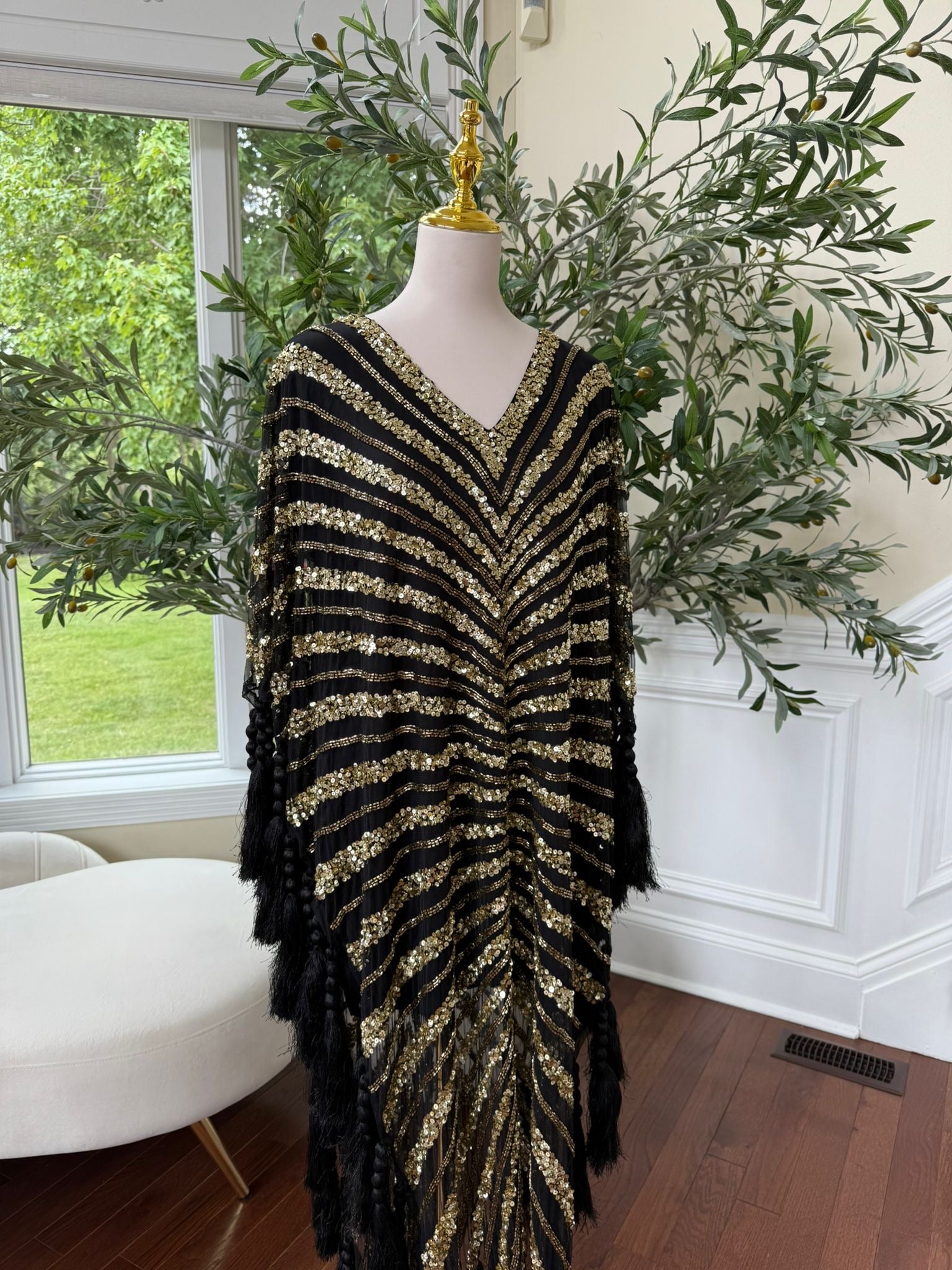 Golden Black Devine Cardigan Abaya