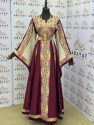 Burgundy Heritage Palestinian Thobe