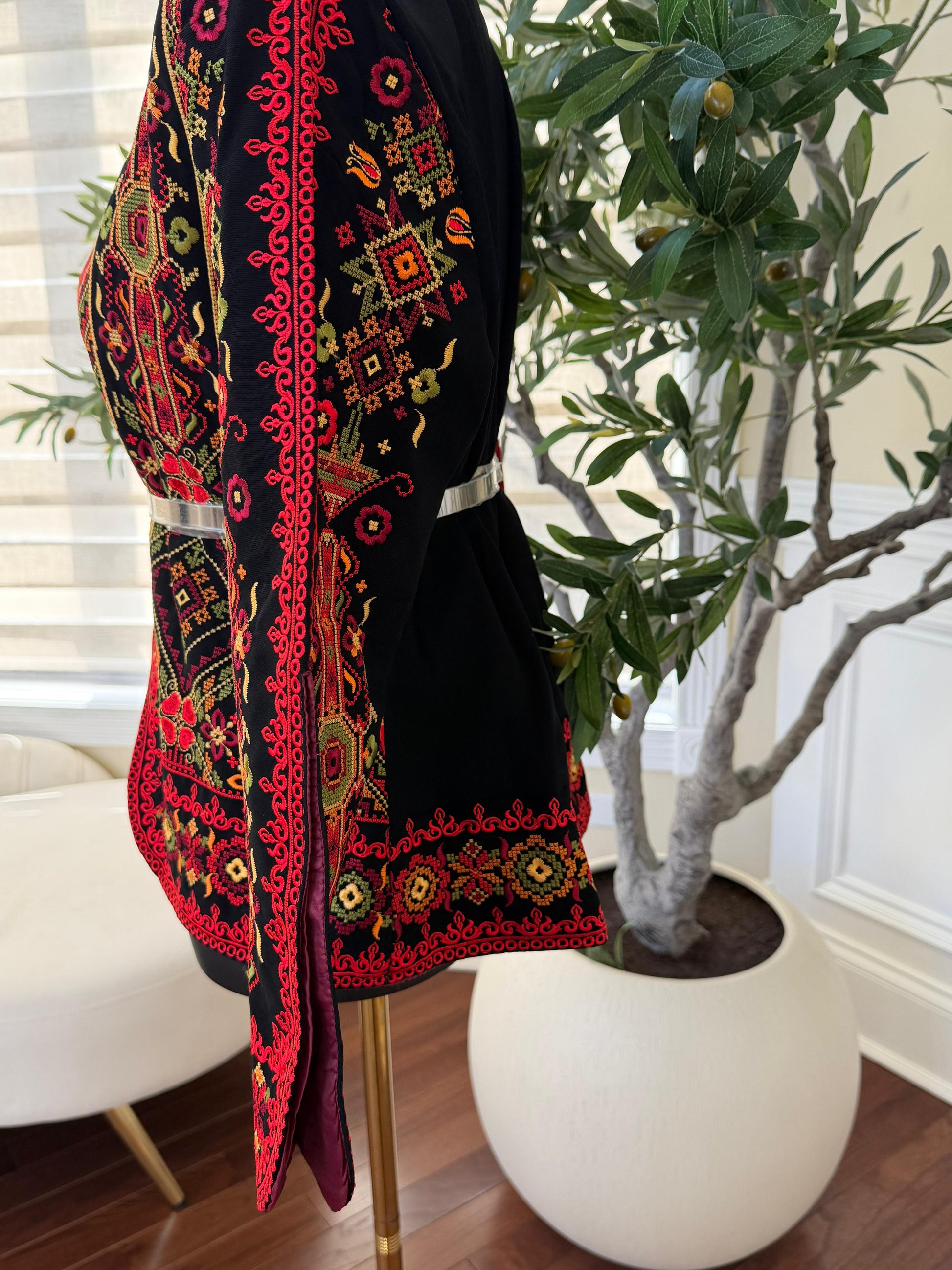 Red Embroidered Tatreez Jacket