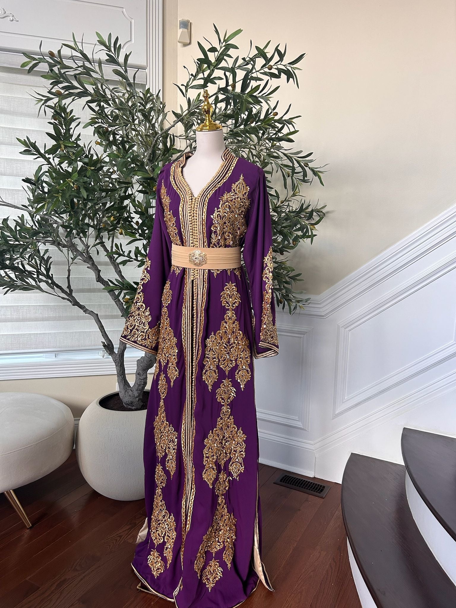 Purple Floral Elegance Kuftan