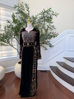 Black Velvet Stone Thobe